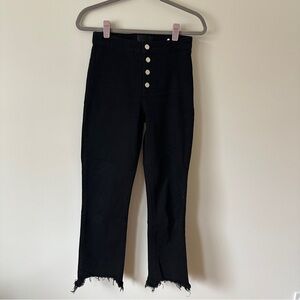 RtA Black High-Rise Button-Front Jeans